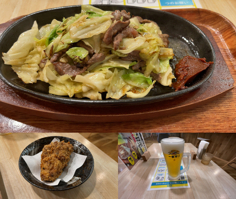 ウェルビー福岡のサウナ飯|辛味噌焼肉とクリスピーチキンで一杯