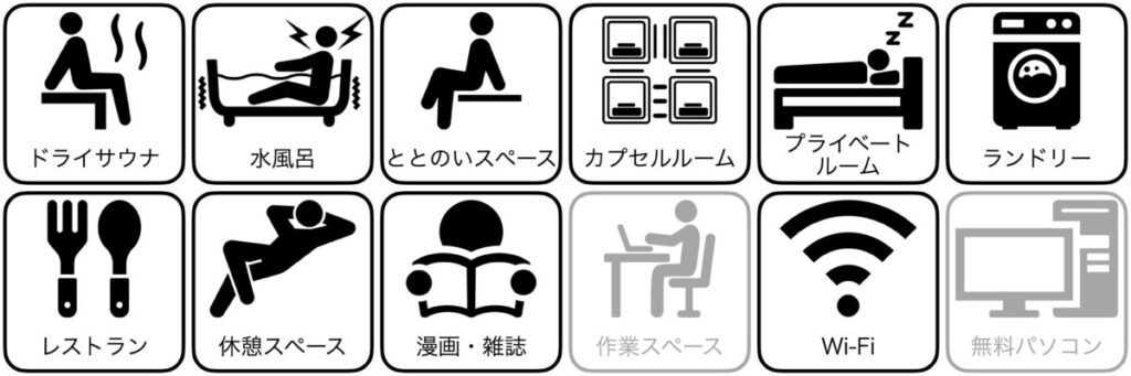 成田空港温泉 空の湯の設備／サービス