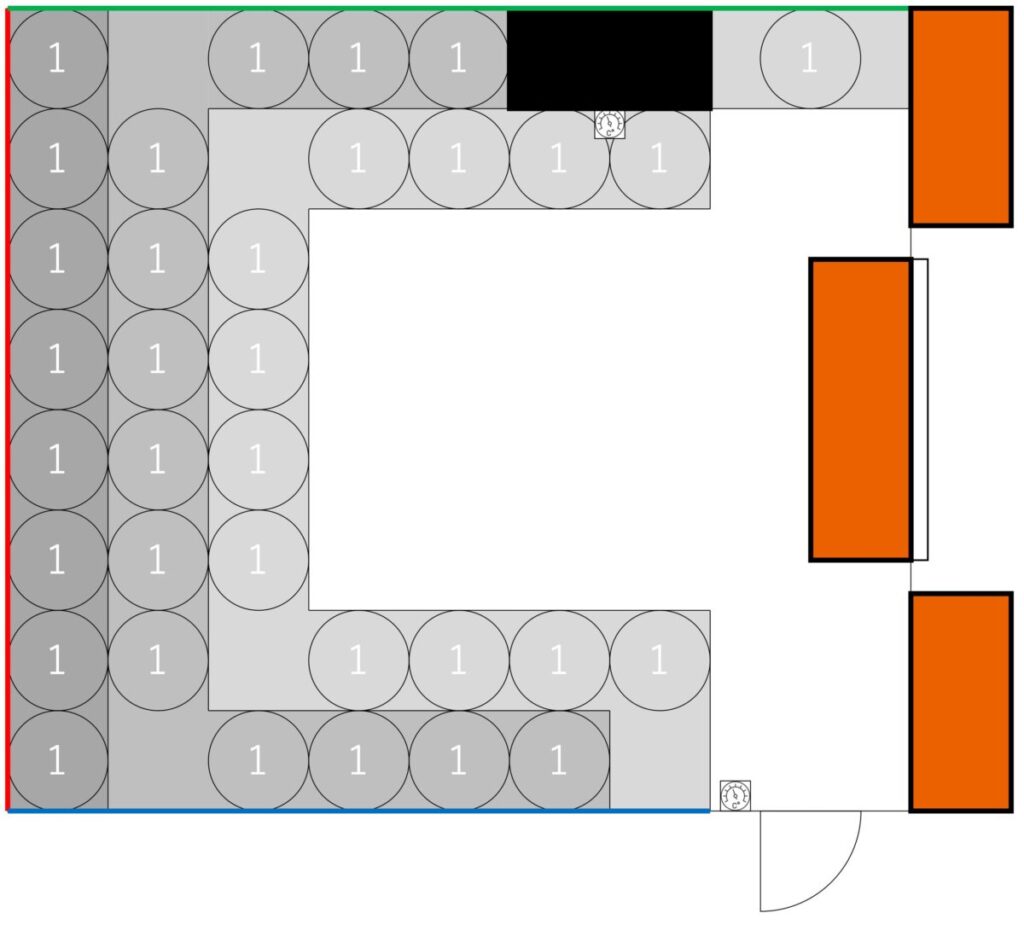 サウナ室の温度マップ・座席配置｜サウナ&カプセル フジ栄