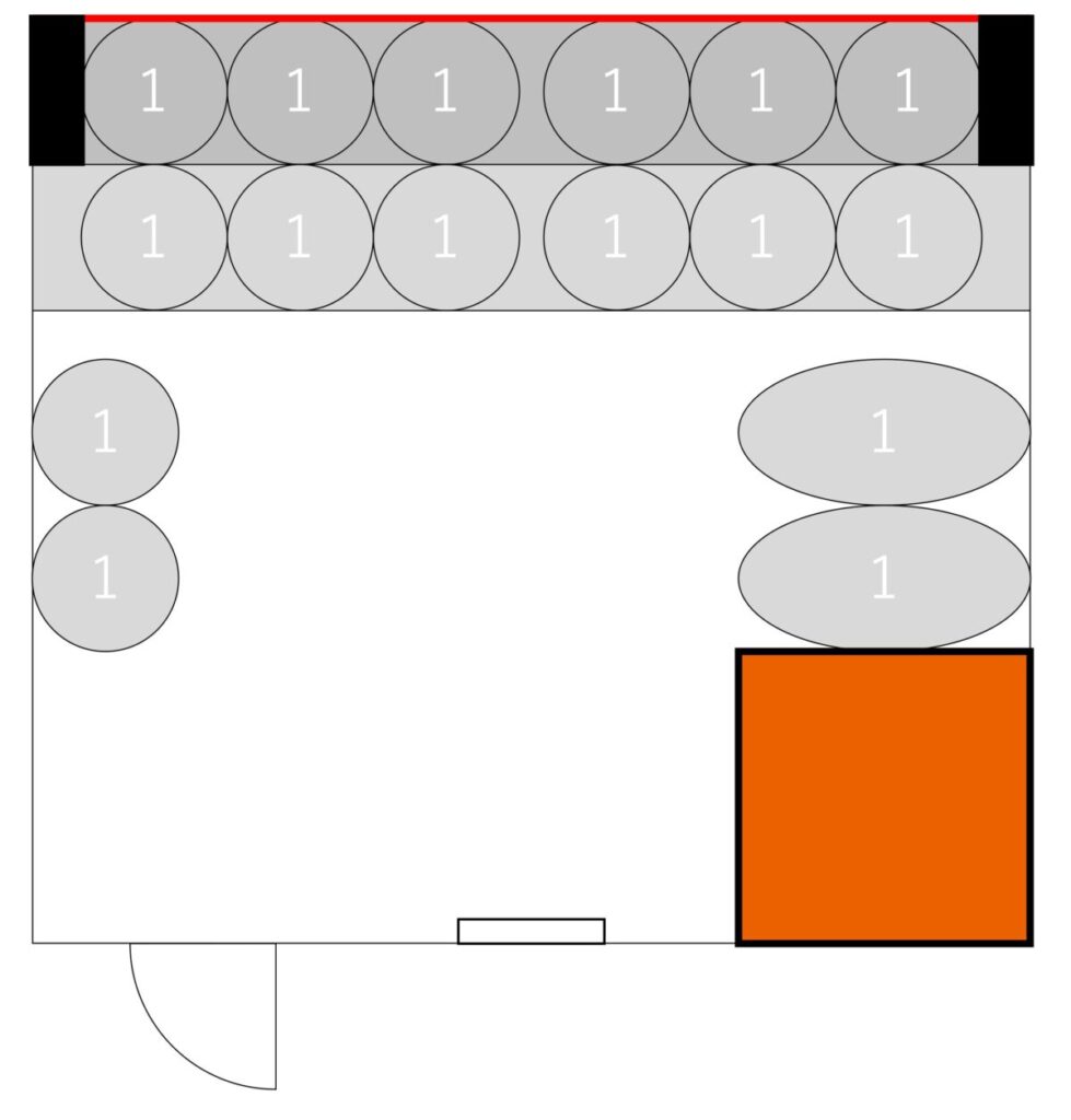 サウナ室の温度マップ・座席配置｜サウナ&カプセル フジ栄