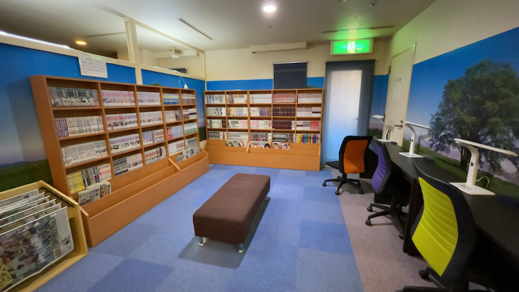 休憩エリアの雰囲気｜グランドサウナ心斎橋