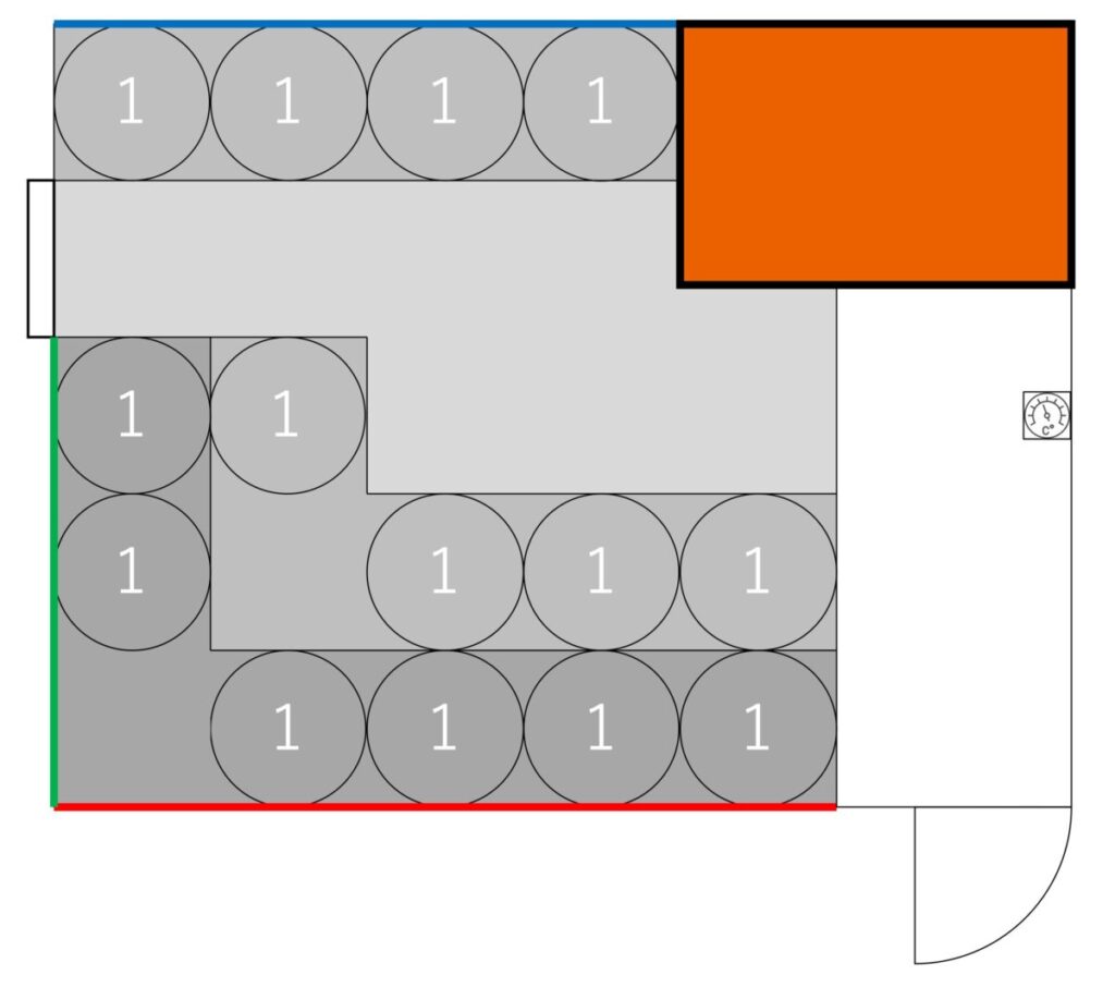 サウナ室の温度マップ・座席配置｜ホテルヒルトップ