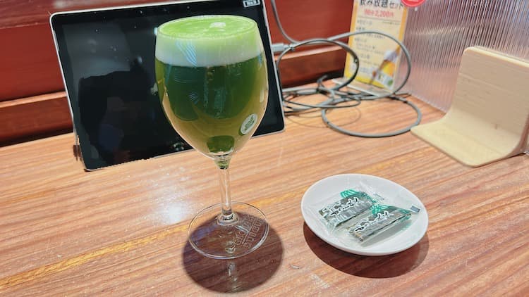 抹茶ビール|神戸サウナ&スパのレストラン