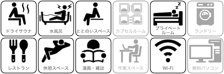 郡山湯処 まねきの湯の設備/サービス