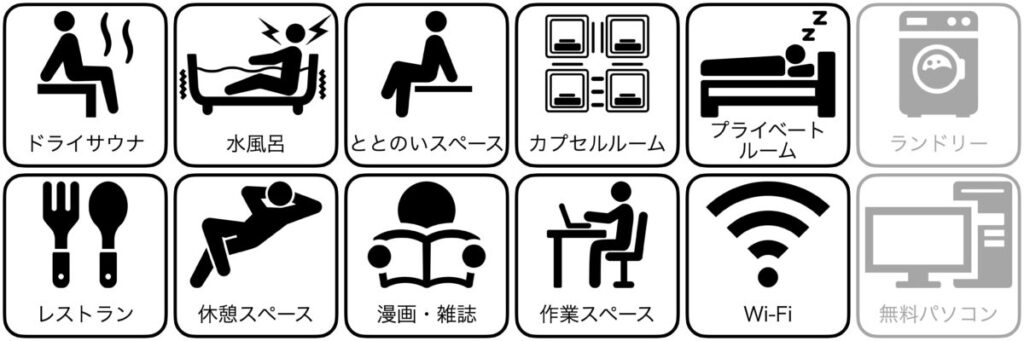 なにわ健康ランド 湯〜トピアの設備/サービス