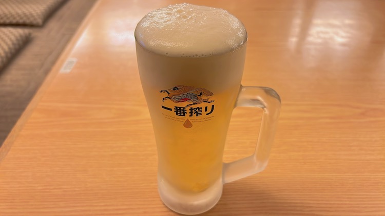 キリン一番搾り【樽生】 中生|カプセルホテル&サウナ ロスコのレストラン